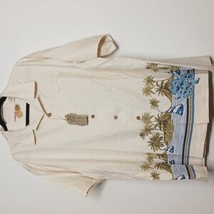 Caribbean blended Men Washable Silk shortsleeve shirt size XL NWT